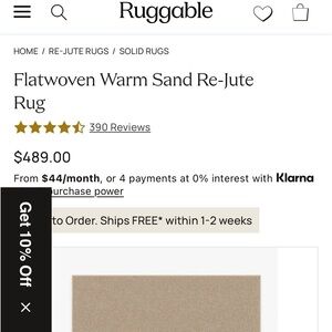 Ruggable Rug Cover 6’x9’